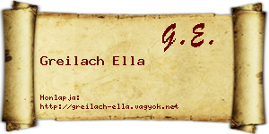 Greilach Ella névjegykártya